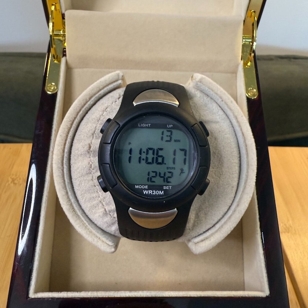 COPY - Medline Heart Rate Monitor + Pedometer Digital Unisex Watch, 44mm